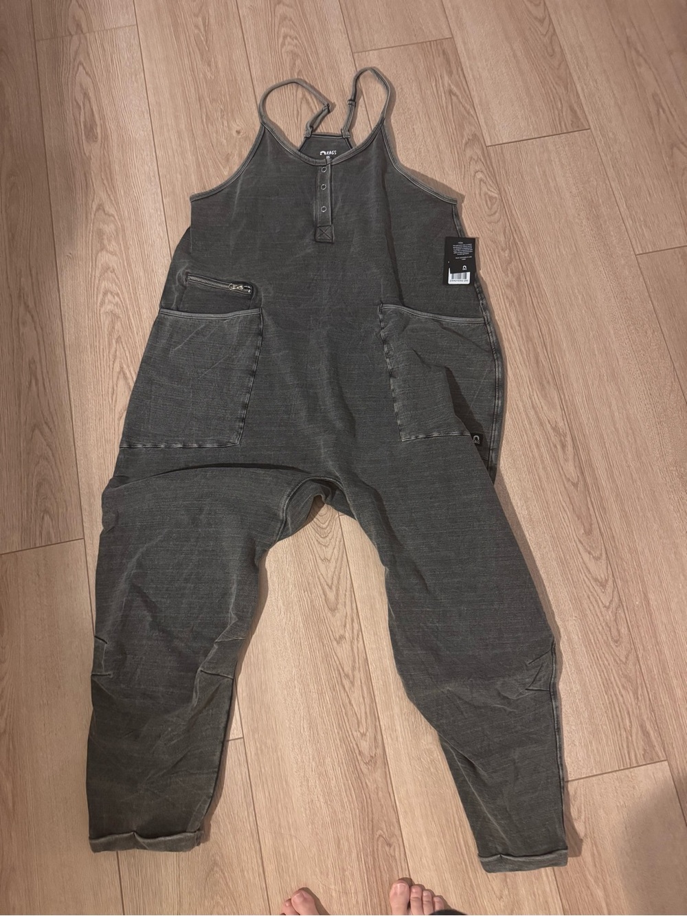 Rags to Raches black denim Washed Romper Jumpsuit women XS